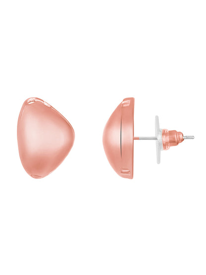 Rosegold-Plated Handcrafted Stud Earring With The Closure Of Push Back