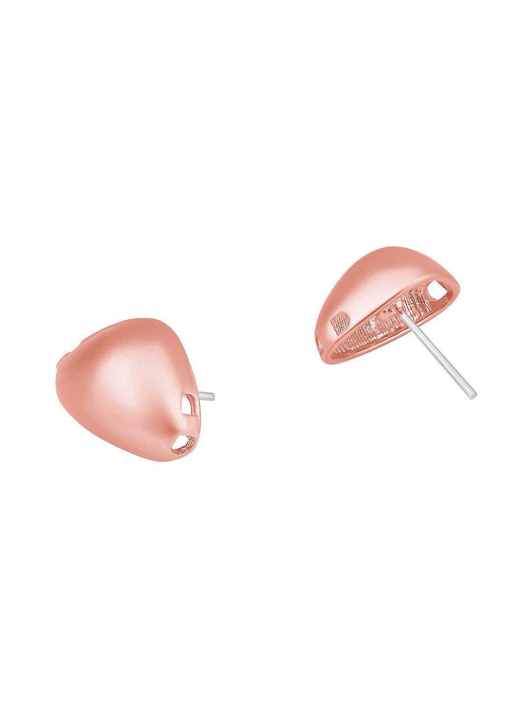 Rosegold-Plated Handcrafted Stud Earring With The Closure Of Push Back