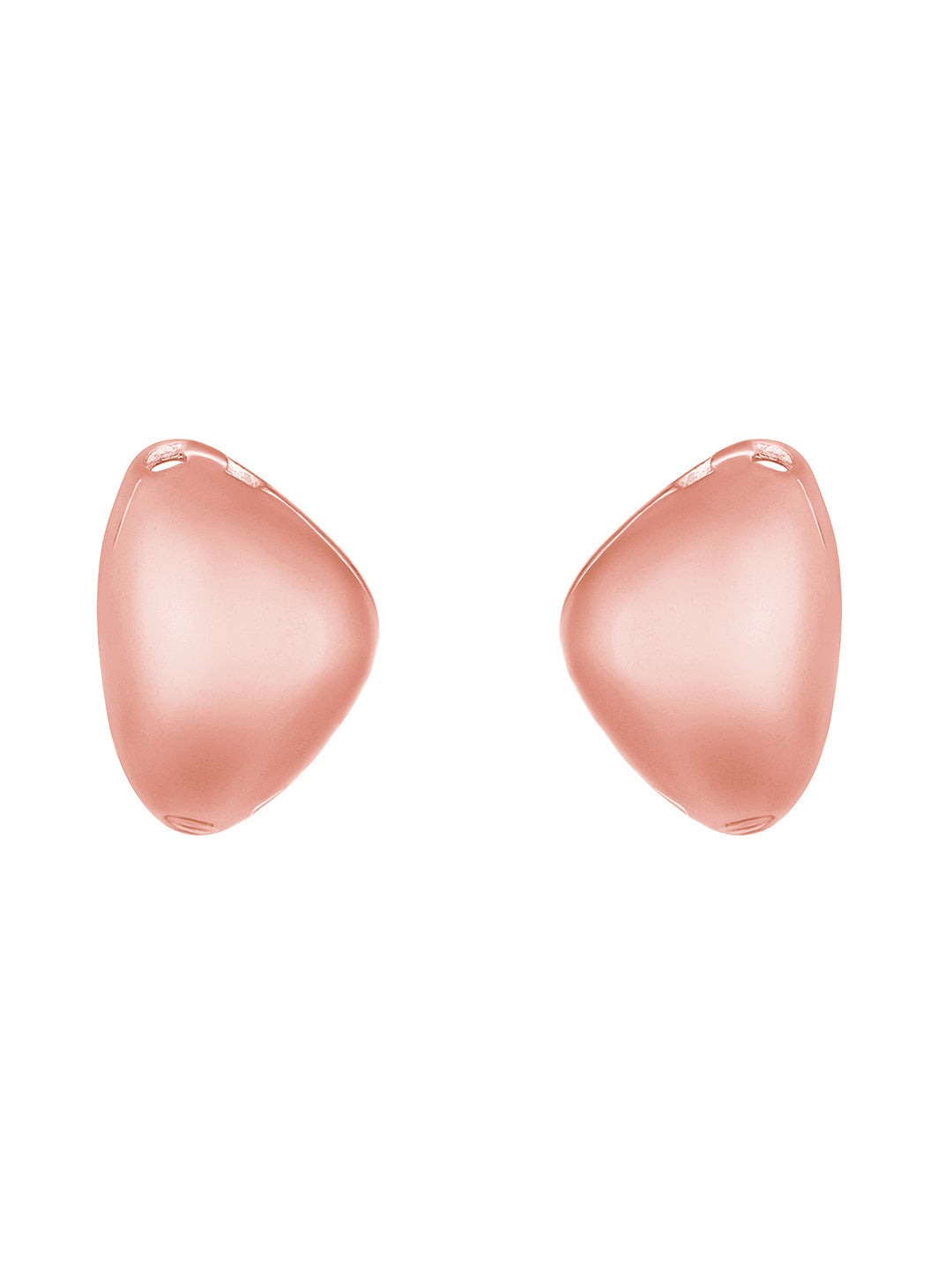 Rosegold-Plated Handcrafted Stud Earring With The Closure Of Push Back