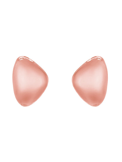 Rosegold-Plated Handcrafted Stud Earring With The Closure Of Push Back