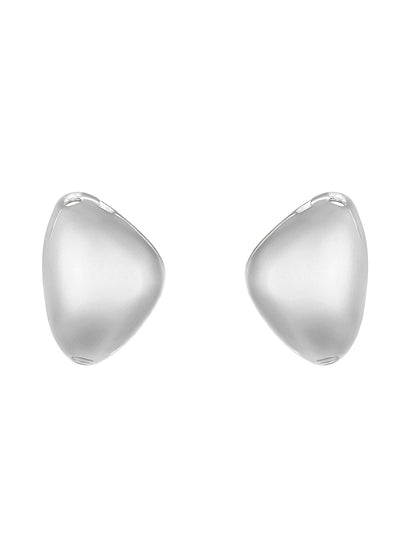 Silver Plated  Handcrafted Stud Earring With The Closure Of Push Back