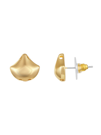 Gold-Plated Handcrafted Stud Earring With The Closure Of Push Back