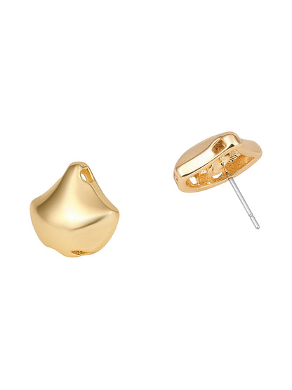 Gold-Plated Handcrafted Stud Earring With The Closure Of Push Back