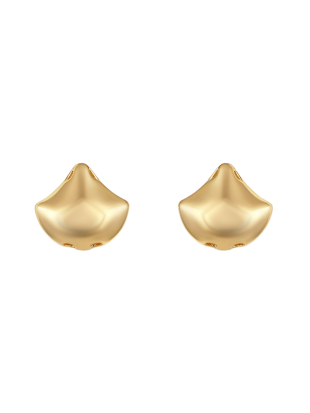 Gold-Plated Handcrafted Stud Earring With The Closure Of Push Back