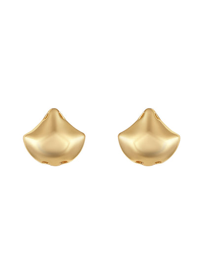 Gold-Plated Handcrafted Stud Earring With The Closure Of Push Back