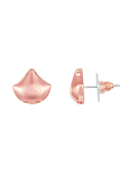 Rosegold-Plated Handcrafted Stud Earring With The Closure Of Push Back