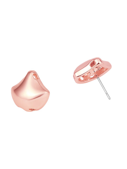 Rosegold-Plated Handcrafted Stud Earring With The Closure Of Push Back