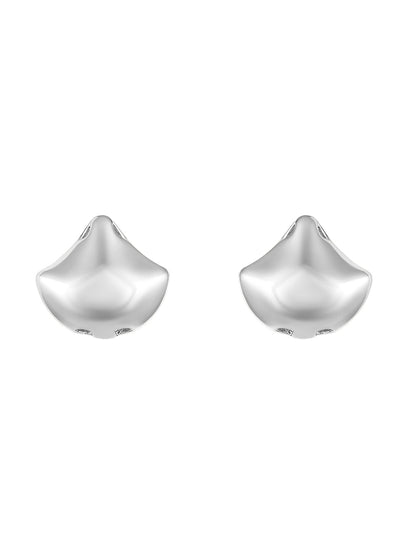 Silver Plated  Handcrafted Stud Earring With The Closure Of Push Back