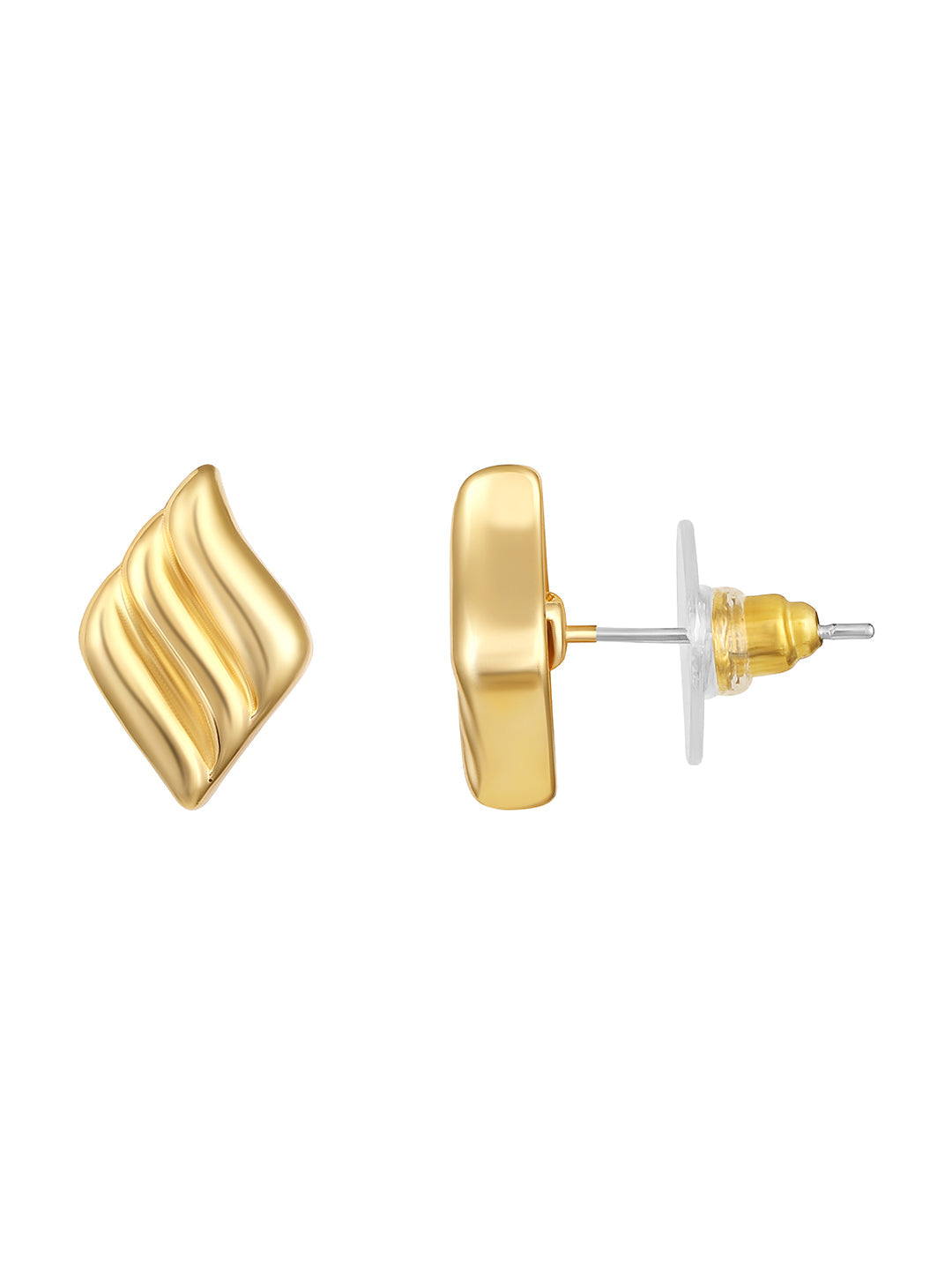 Gold-Plated Handcrafted Stud Earring With The Closure Of Push Back
