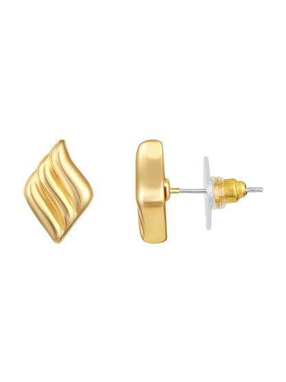 Gold-Plated Handcrafted Stud Earring With The Closure Of Push Back
