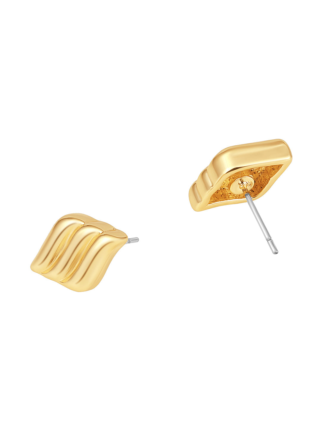 Gold-Plated Handcrafted Stud Earring With The Closure Of Push Back