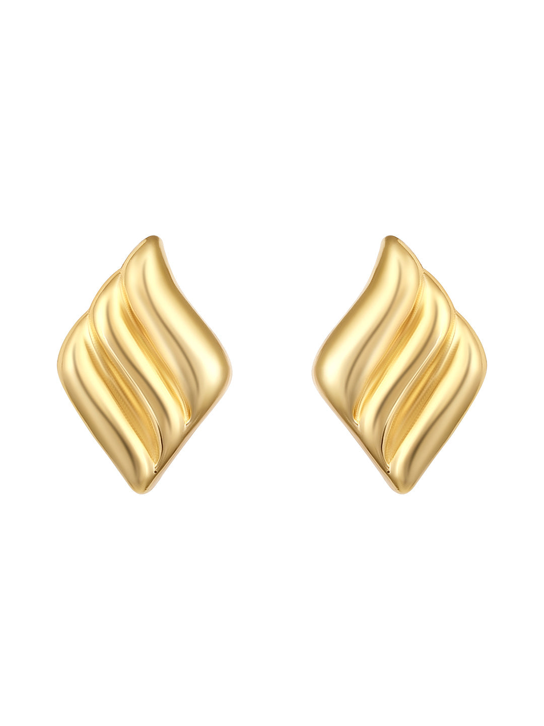 Gold-Plated Handcrafted Stud Earring With The Closure Of Push Back