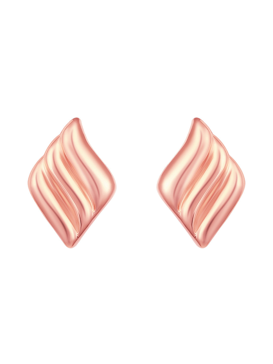 Rosegold-Plated Handcrafted Stud Earring With The Closure Of Push Back