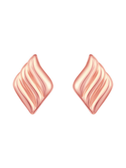 Rosegold-Plated Handcrafted Stud Earring With The Closure Of Push Back