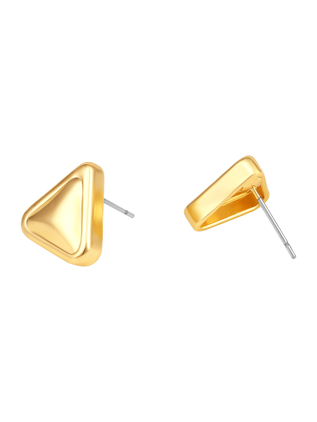 Gold-Plated Handcrafted Stud Earring With The Closure Of Push Back
