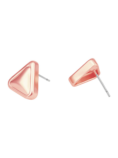 Rosegold-Plated Handcrafted Stud Earring With The Closure Of Push Back