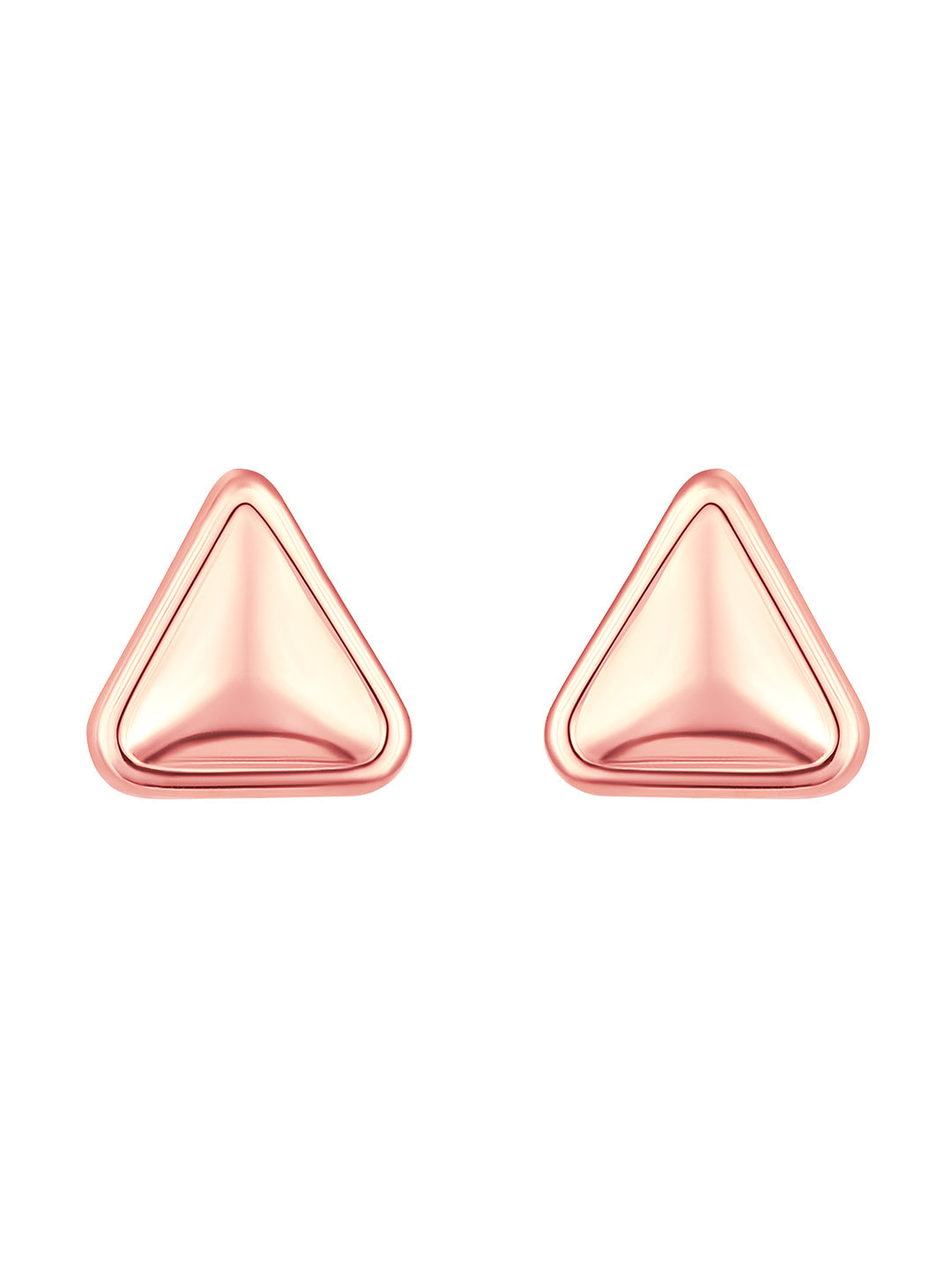 Rosegold-Plated Handcrafted Stud Earring With The Closure Of Push Back