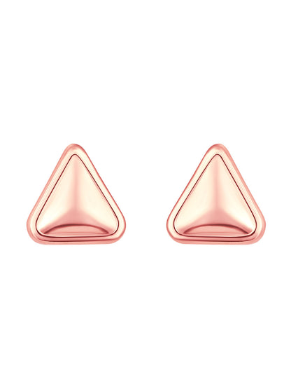 Rosegold-Plated Handcrafted Stud Earring With The Closure Of Push Back