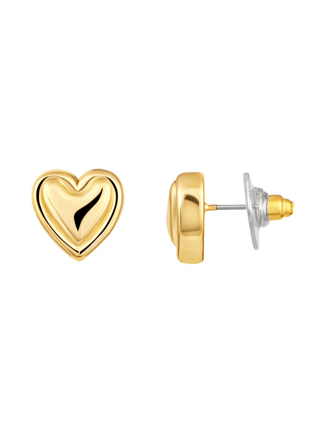 Gold-Plated Handcrafted Stud Earring With The Closure Of Push Back