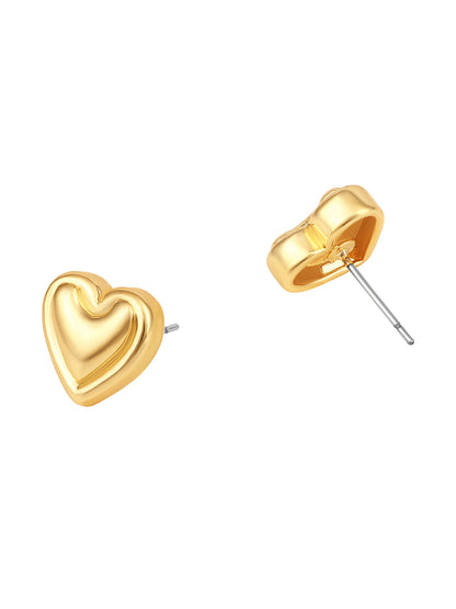 Gold-Plated Handcrafted Stud Earring With The Closure Of Push Back