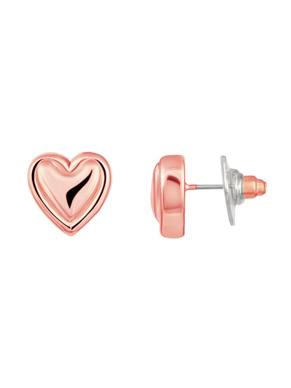 Rosegold-Plated Handcrafted Stud Earring With The Closure Of Push Back
