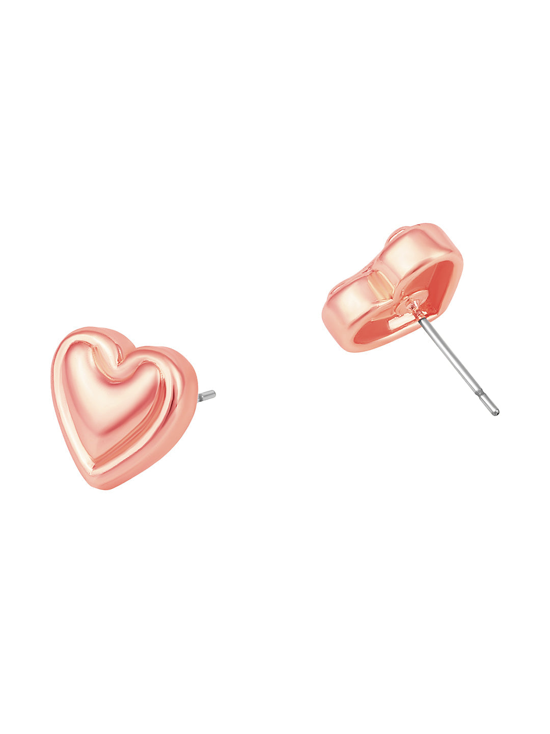 Rosegold-Plated Handcrafted Stud Earring With The Closure Of Push Back