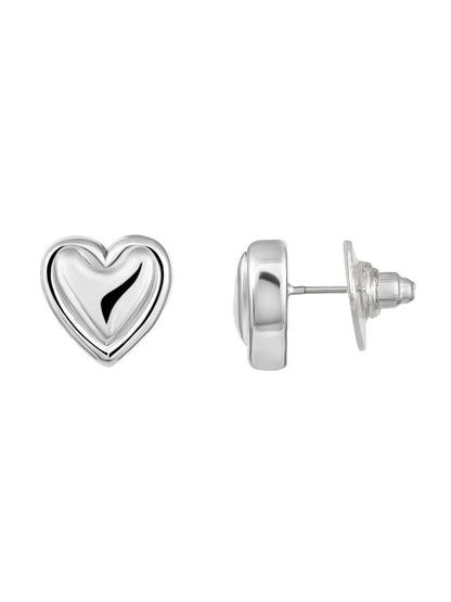 Silver Plated  Handcrafted Stud Earring With The Closure Of Push Back