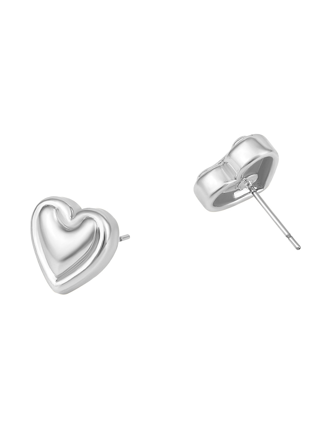 Silver Plated  Handcrafted Stud Earring With The Closure Of Push Back