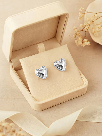 Silver Plated  Handcrafted Stud Earring With The Closure Of Push Back