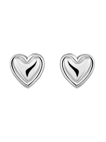 Silver Plated  Handcrafted Stud Earring With The Closure Of Push Back