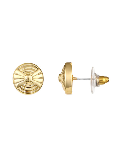Gold-Plated Handcrafted Stud Earring With The Closure Of Push Back