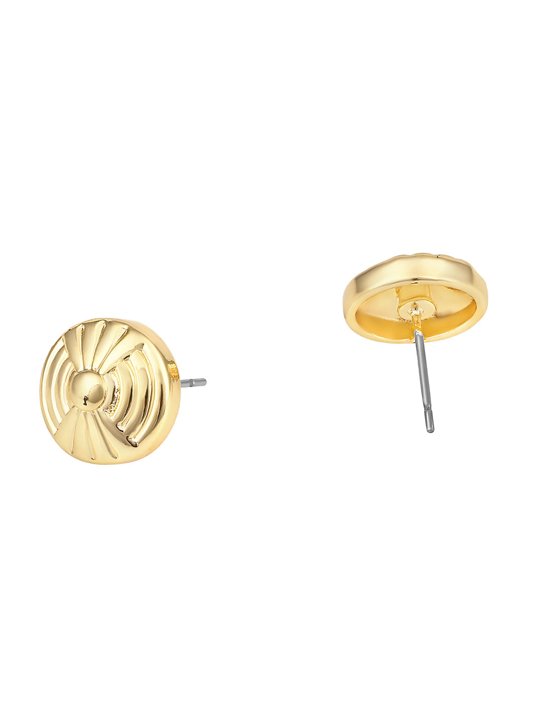 Gold-Plated Handcrafted Stud Earring With The Closure Of Push Back