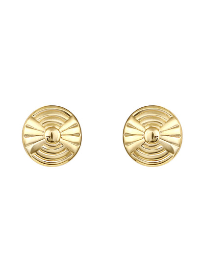 Gold-Plated Handcrafted Stud Earring With The Closure Of Push Back