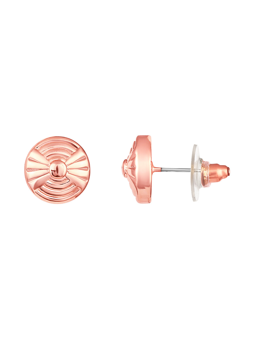 Rosegold-Plated Handcrafted Stud Earring With The Closure Of Push Back
