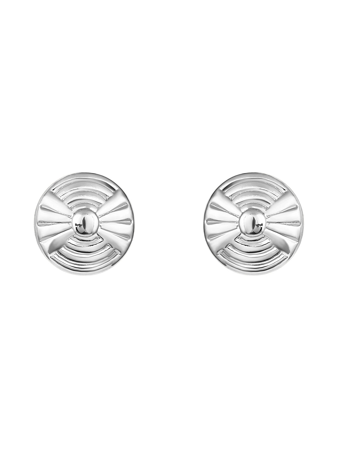 Silver Plated  Handcrafted Stud Earring With The Closure Of Push Back