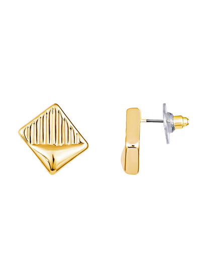 Gold-Plated Handcrafted Stud Earring With The Closure Of Push Back