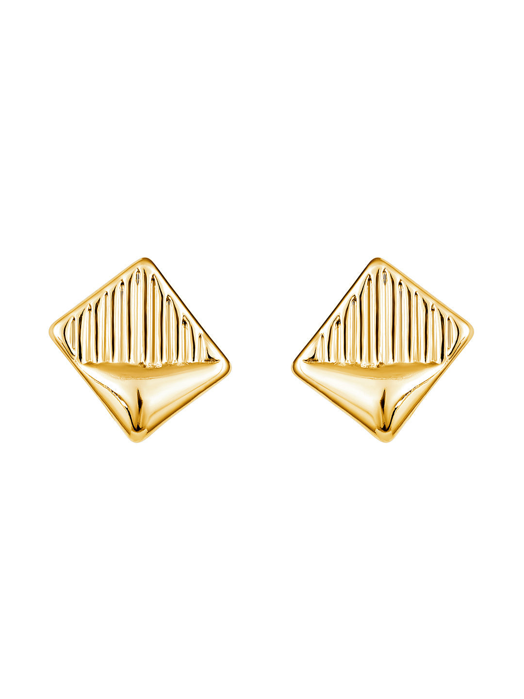 Gold-Plated Handcrafted Stud Earring With The Closure Of Push Back