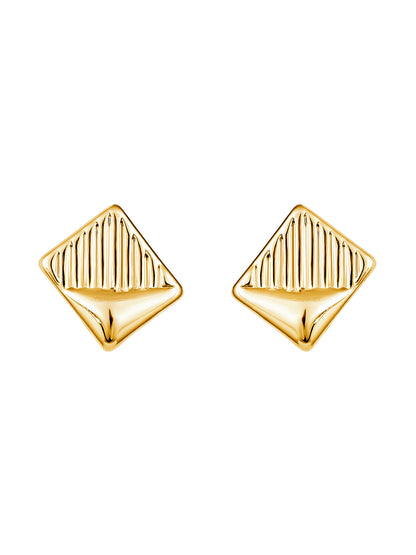 Gold-Plated Handcrafted Stud Earring With The Closure Of Push Back