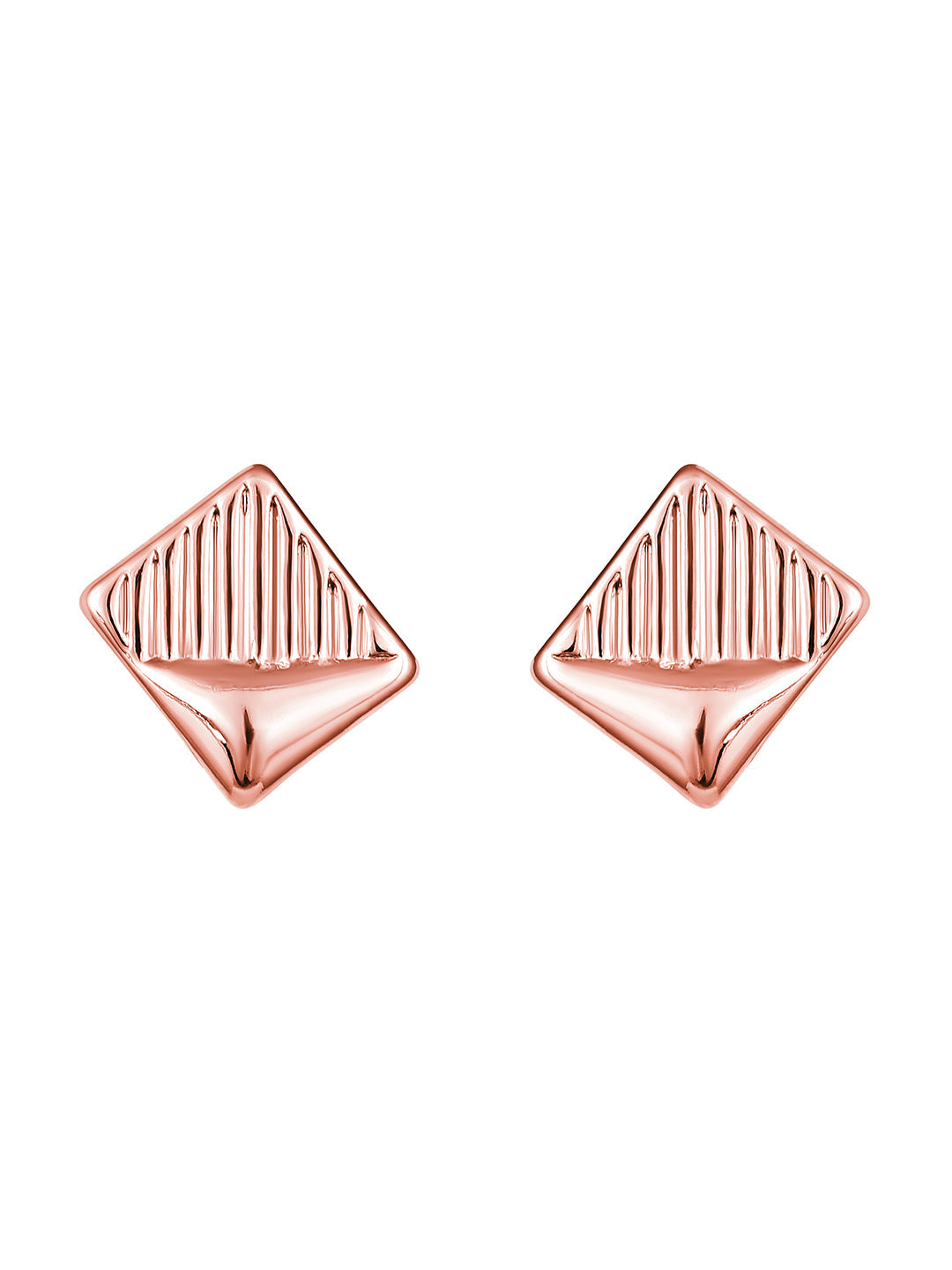 Rosegold-Plated Handcrafted Stud Earring With The Closure Of Push Back