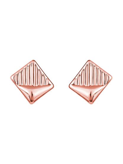 Rosegold-Plated Handcrafted Stud Earring With The Closure Of Push Back