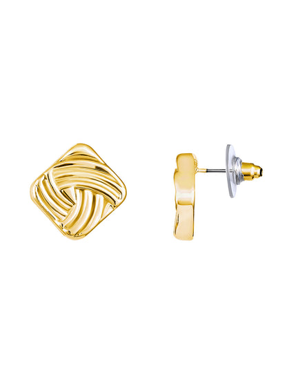 Gold-Plated Handcrafted Stud Earring With The Closure Of Push Back