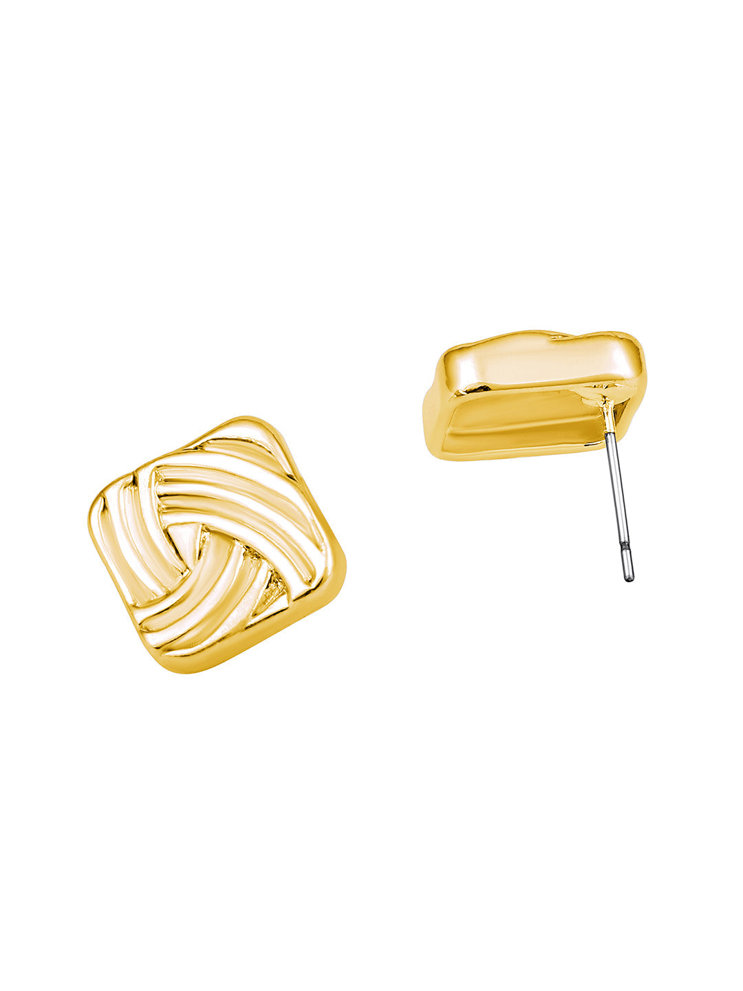 Gold-Plated Handcrafted Stud Earring With The Closure Of Push Back