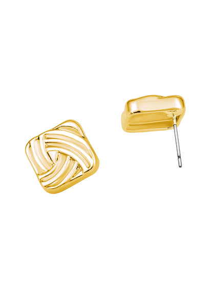 Gold-Plated Handcrafted Stud Earring With The Closure Of Push Back