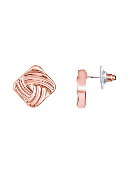 Rosegold-Plated Handcrafted Stud Earring With The Closure Of Push Back