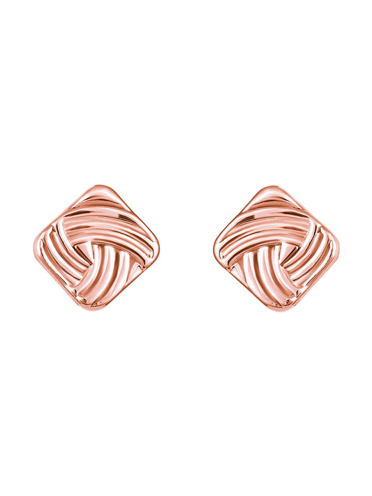 Rosegold-Plated Handcrafted Stud Earring With The Closure Of Push Back
