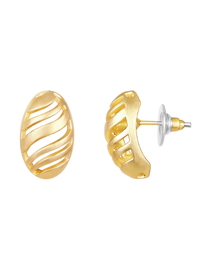 Gold-Plated Handcrafted Stud Earring With The Closure Of Push Back
