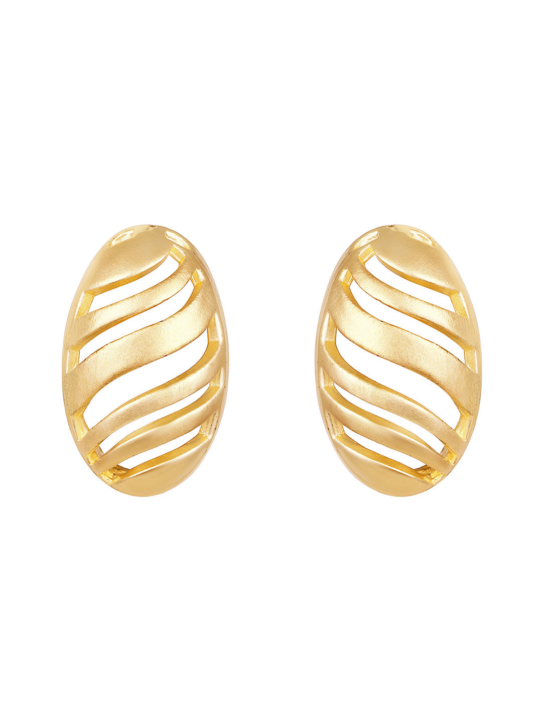 Gold-Plated Handcrafted Stud Earring With The Closure Of Push Back