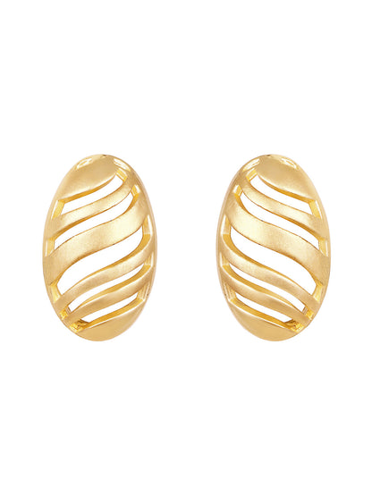 Gold-Plated Handcrafted Stud Earring With The Closure Of Push Back
