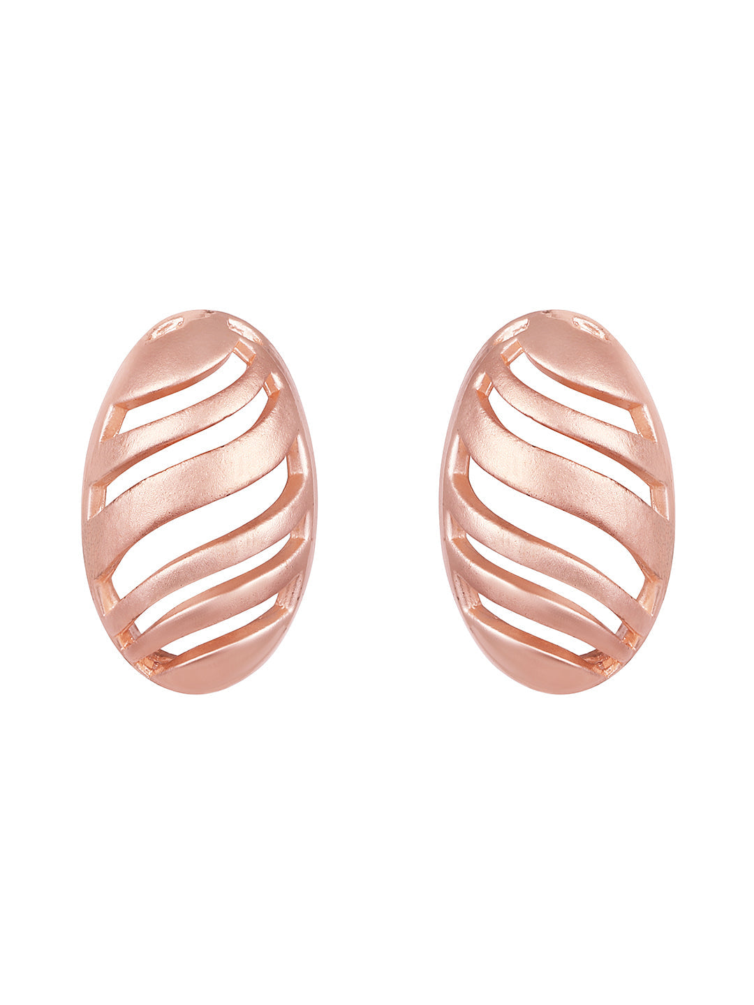 Rosegold-Plated Handcrafted Stud Earring With The Closure Of Push Back