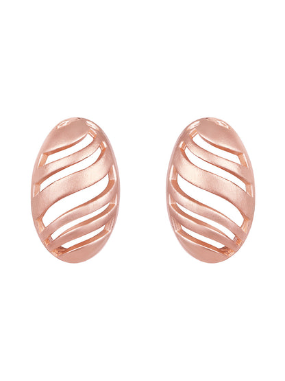 Rosegold-Plated Handcrafted Stud Earring With The Closure Of Push Back